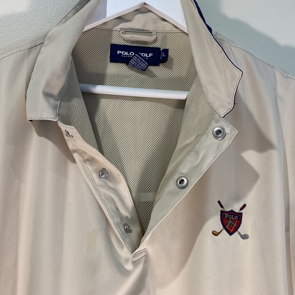 Mens Tan Polo Golf Rain-jacket Large - Picture 5 of 8